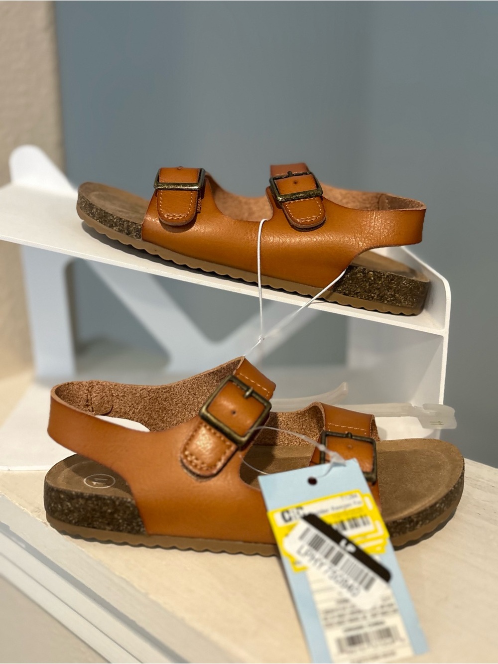 Cat and Jack Kids Cognac Reagan Hook and Loop Sandals Size 11 Toddler NWT